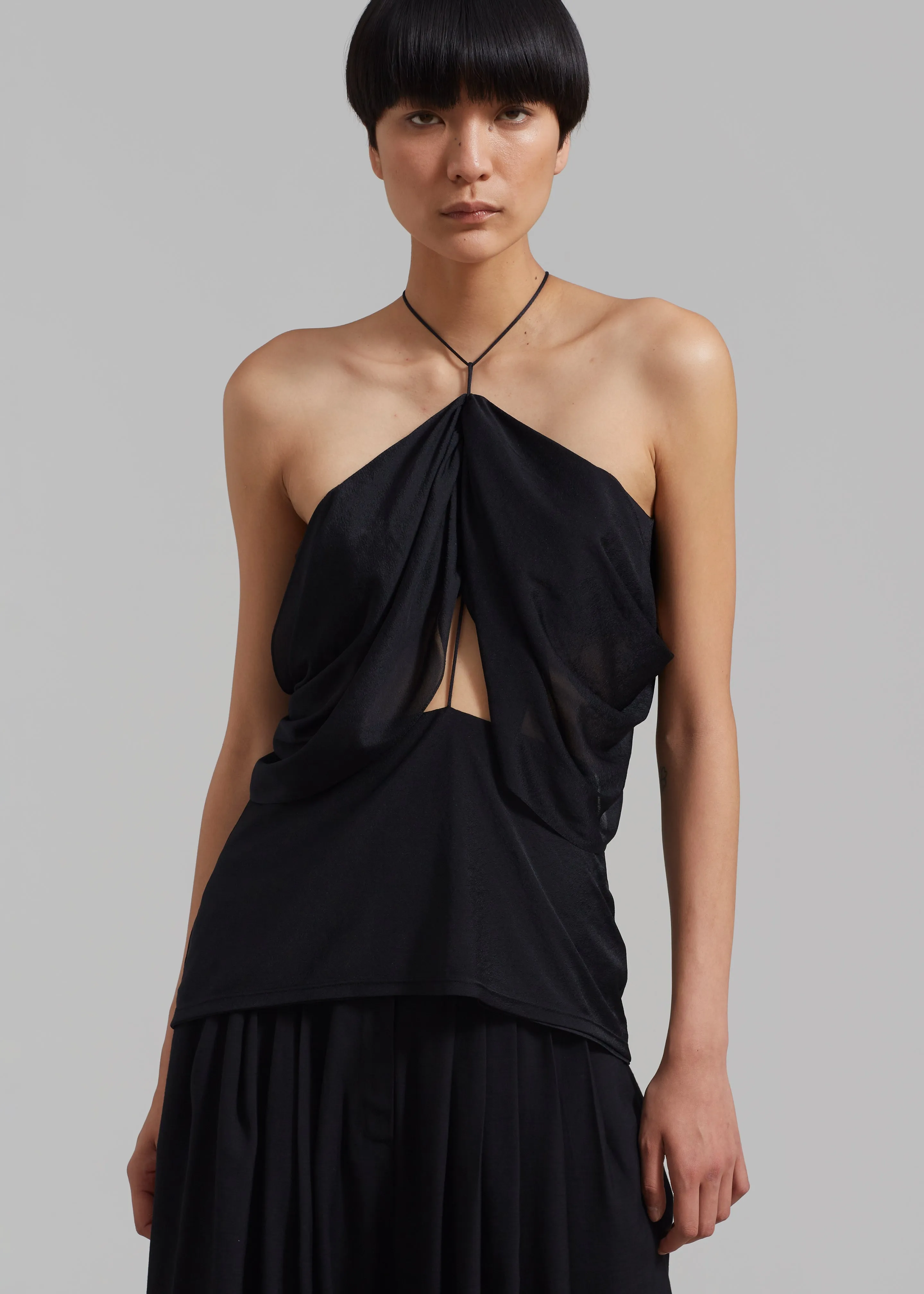 JW Anderson Draped Sleeveless Top - Black