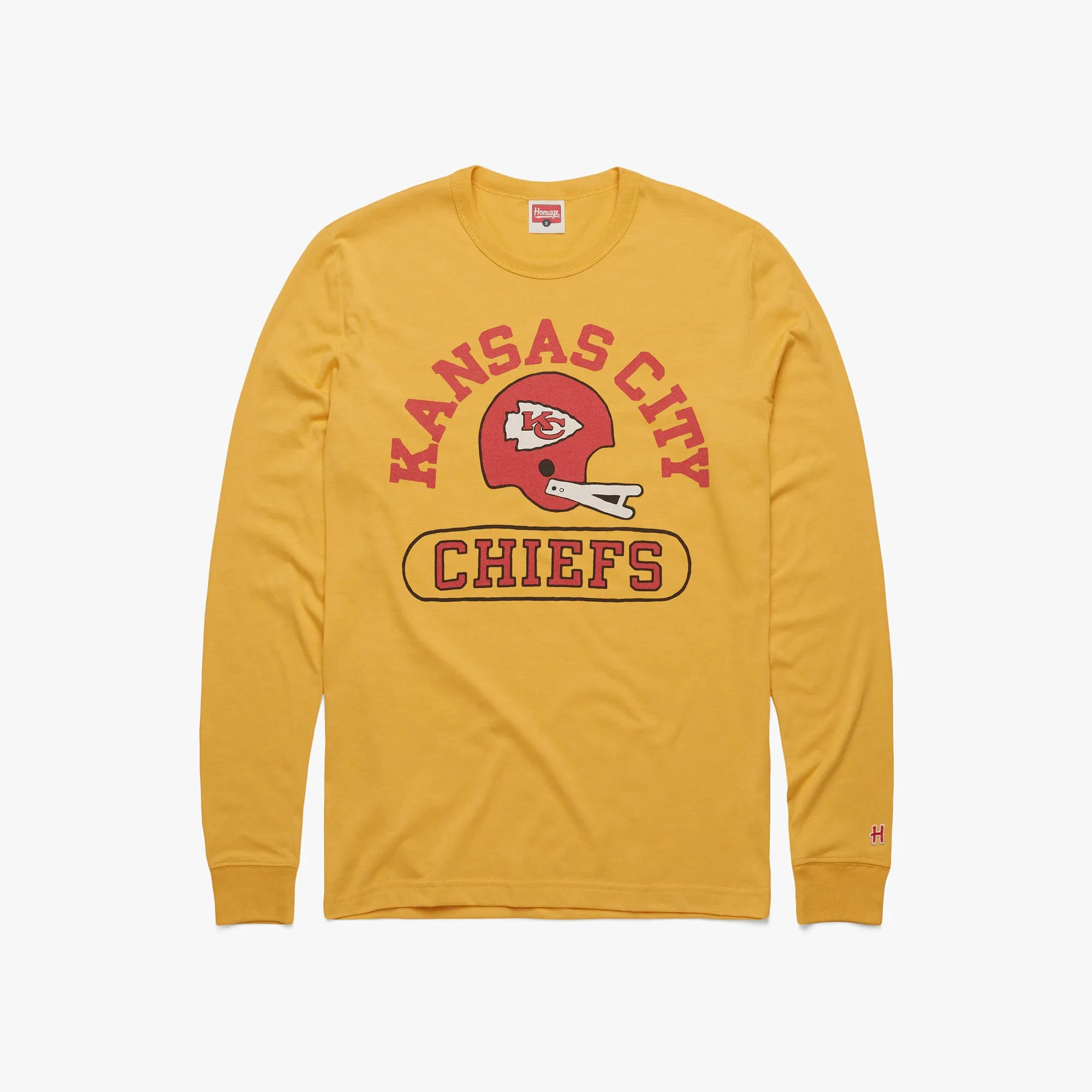 Kansas City Chiefs Throwback Helmet Long Sleeve Tee