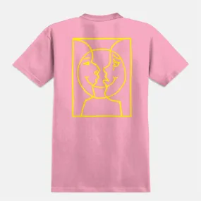 Krooked Skateboards - Moonsmile Raw T-Shirt - Light Pink / Yellow