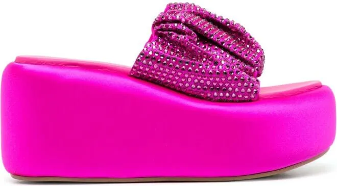 Le Silla rhinestone-embellished 100mm platform mules Pink