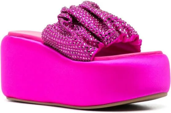 Le Silla rhinestone-embellished 100mm platform mules Pink