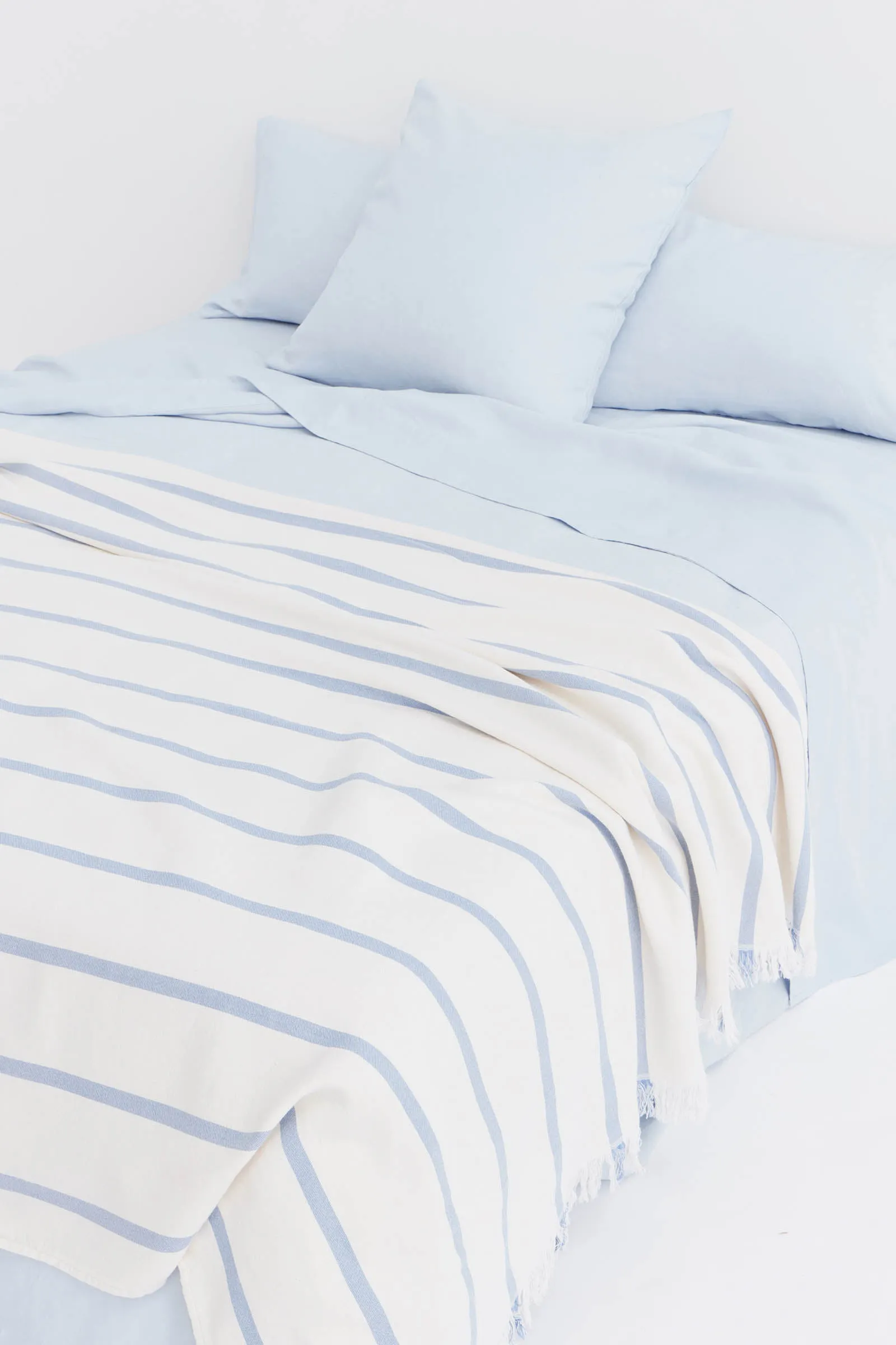 Linen Duvet Cover Blue Haze