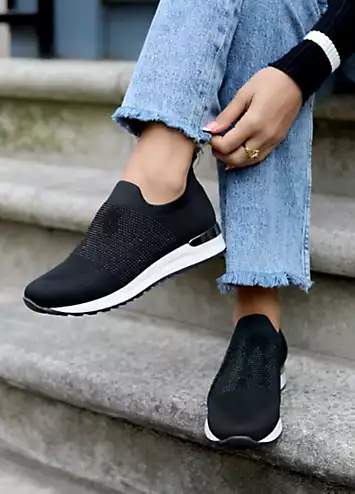 Linzi Storme Black Diamante Trainers