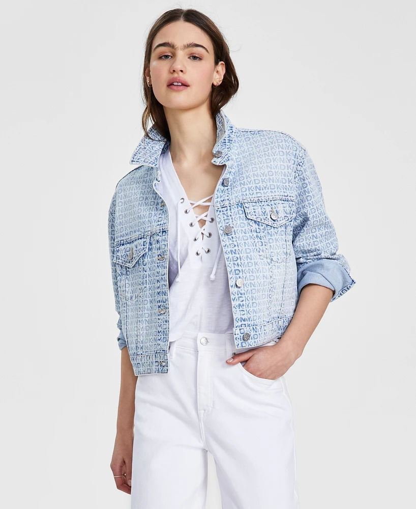 Macy's Dkny Jeans Women's Oversized Crop Logo Jacket