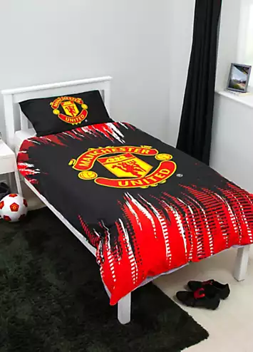 Manchester United FC Theatre Single Panel 100% Cotton Reversible Duvet Cover Set | Kaleidoscope