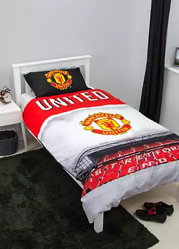 Manchester United FC Theatre Single Panel 100% Cotton Reversible Duvet Cover Set | Kaleidoscope