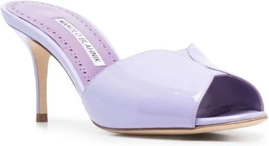 Manolo Blahnik 80mm leather mules Purple