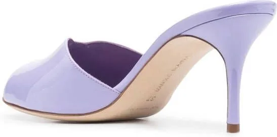 Manolo Blahnik 80mm leather mules Purple