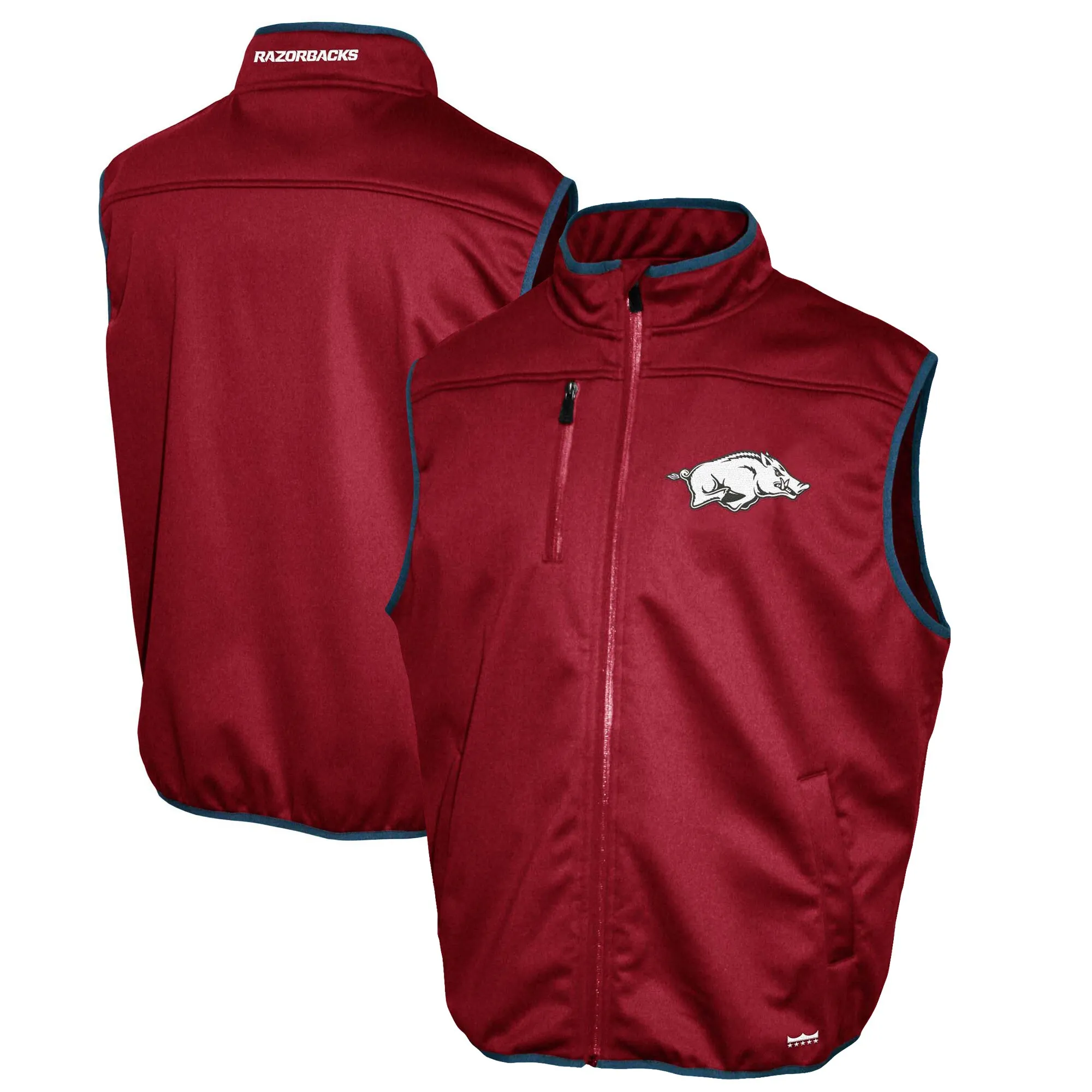 Men's Franchise Club Cardinal Arkansas Razorbacks Softshell Full-Zip Vest