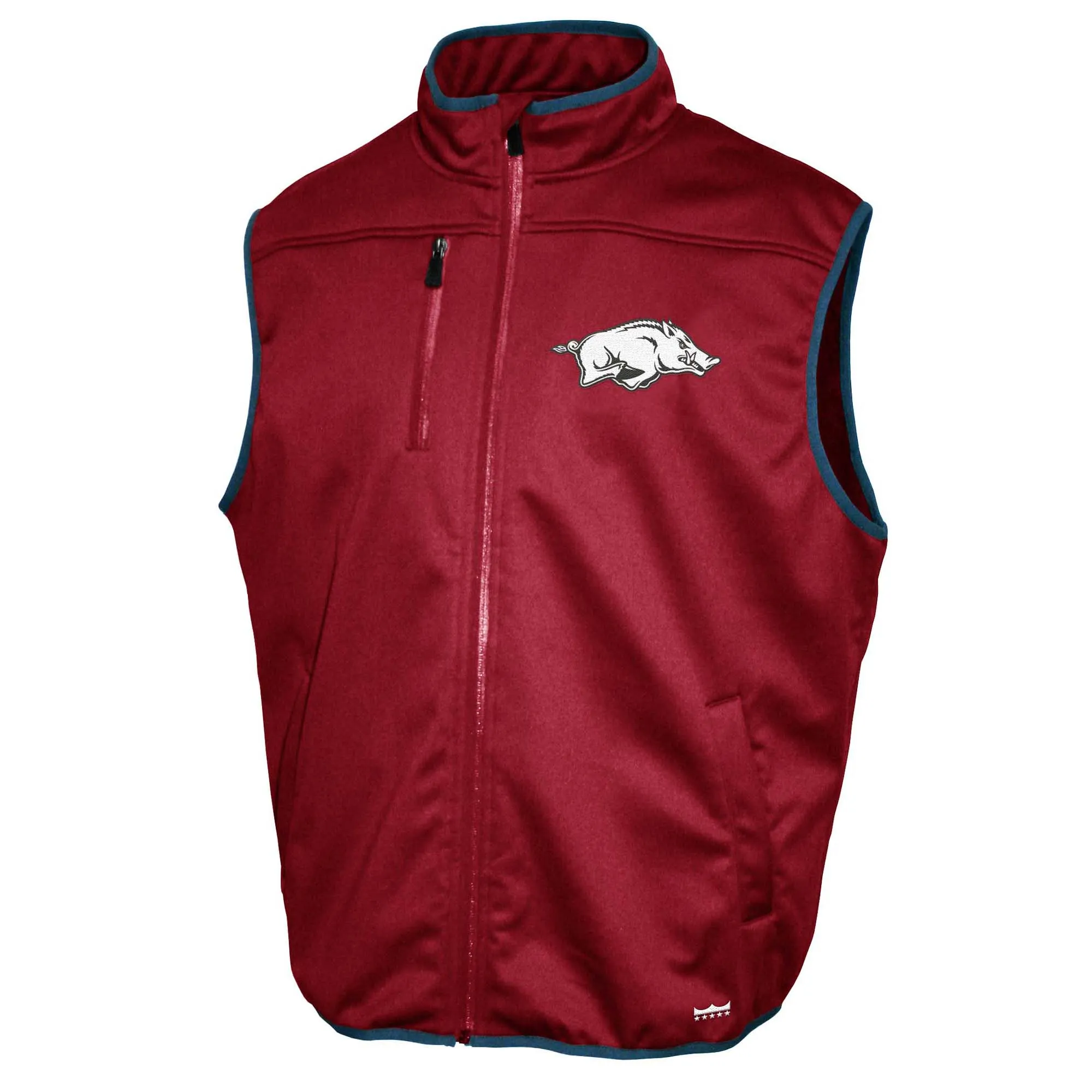 Men's Franchise Club Cardinal Arkansas Razorbacks Softshell Full-Zip Vest