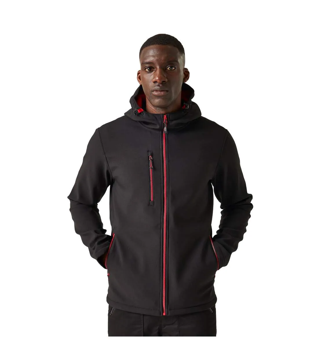 Mens navigate 2 layer soft shell jacket black/classic red Regatta