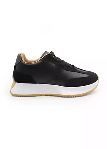 Metro Black Suede Runner Trainers by Where’s That From | Look Again