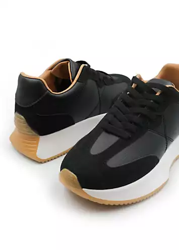 Metro Black Suede Runner Trainers by Where’s That From | Look Again