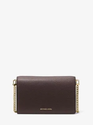 MK Jet Set Medium Pebbled Leather Crossbody Bag - Brown - Michael Kors