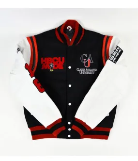 Motto 2.0 Clark Atlanta University Varsity White and Black Jacket