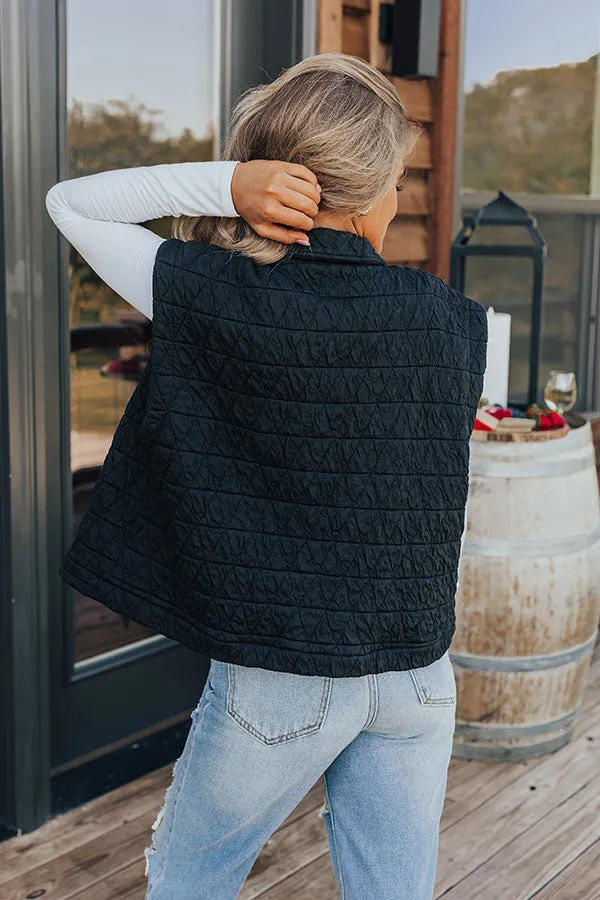 Mountain Lodge Cutie Quilted Vest in Black