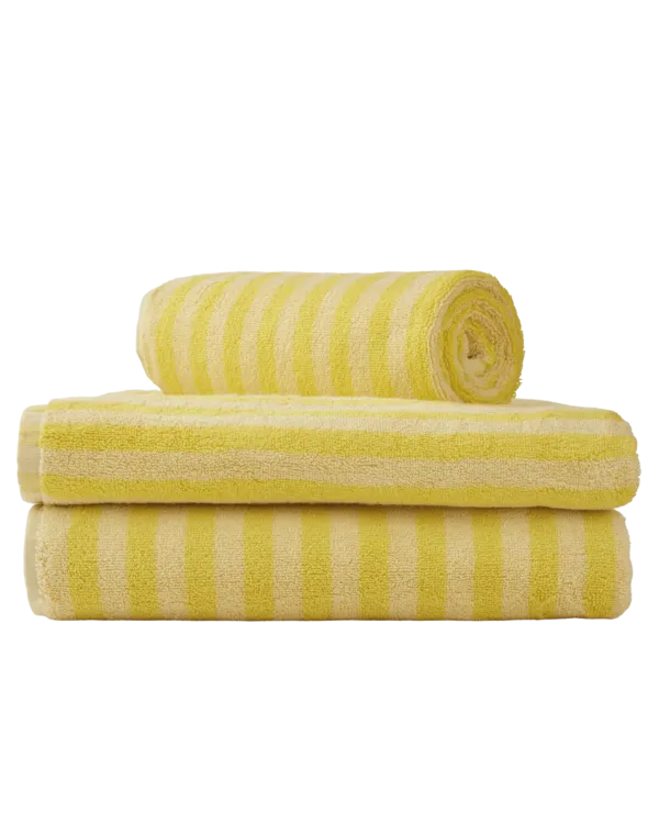 Naram Bath Sheet - Pristine/Neon Yellow