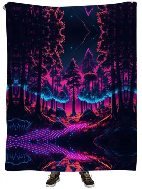 Neon Forest Plush Blanket