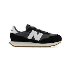 NEW BALANCE GS237PF-M 237 V1 JR'S (Medium) Black Suede & Mesh Running Shoes