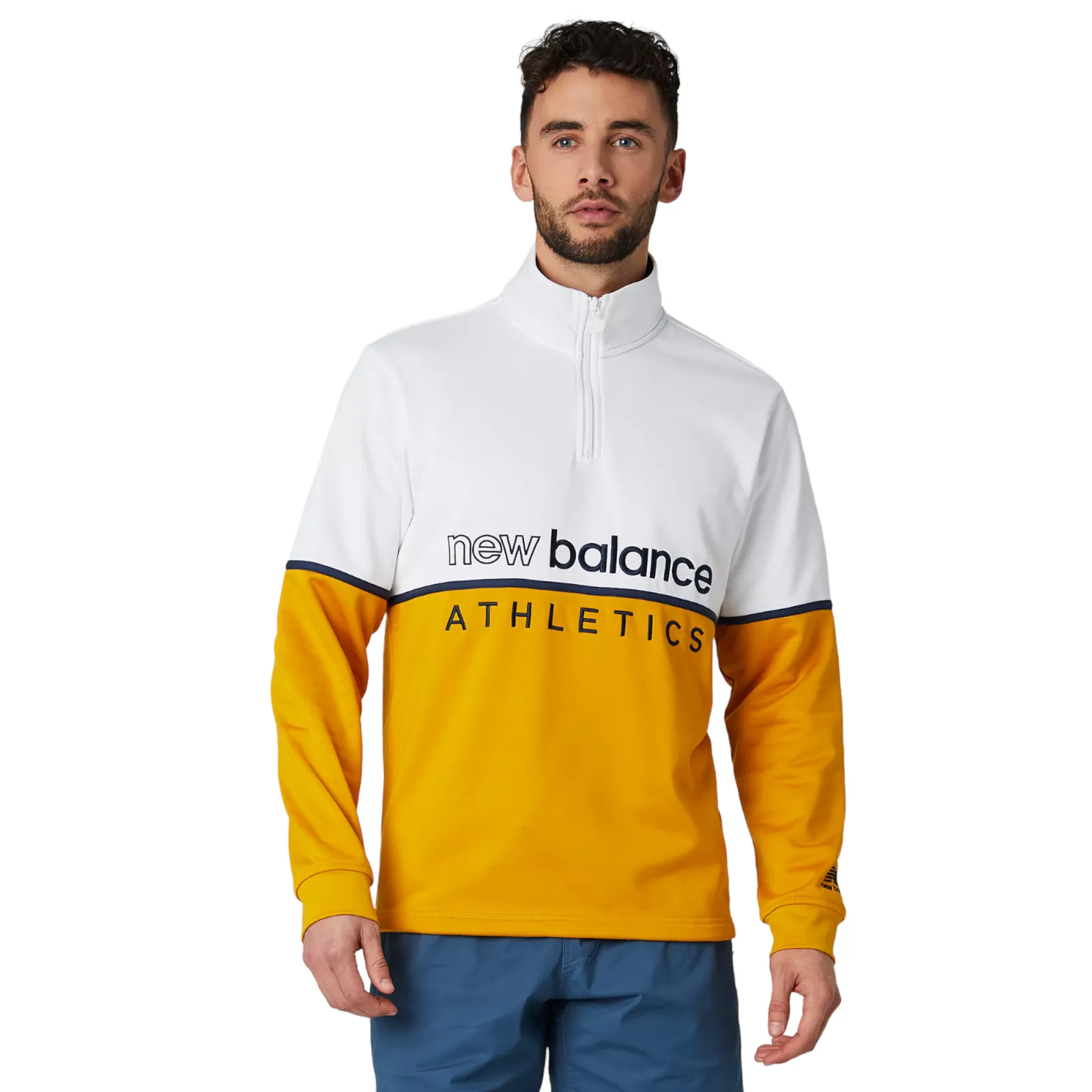 New Balance Sweatshirt Athletics Track 1/4 Zip - Yellow