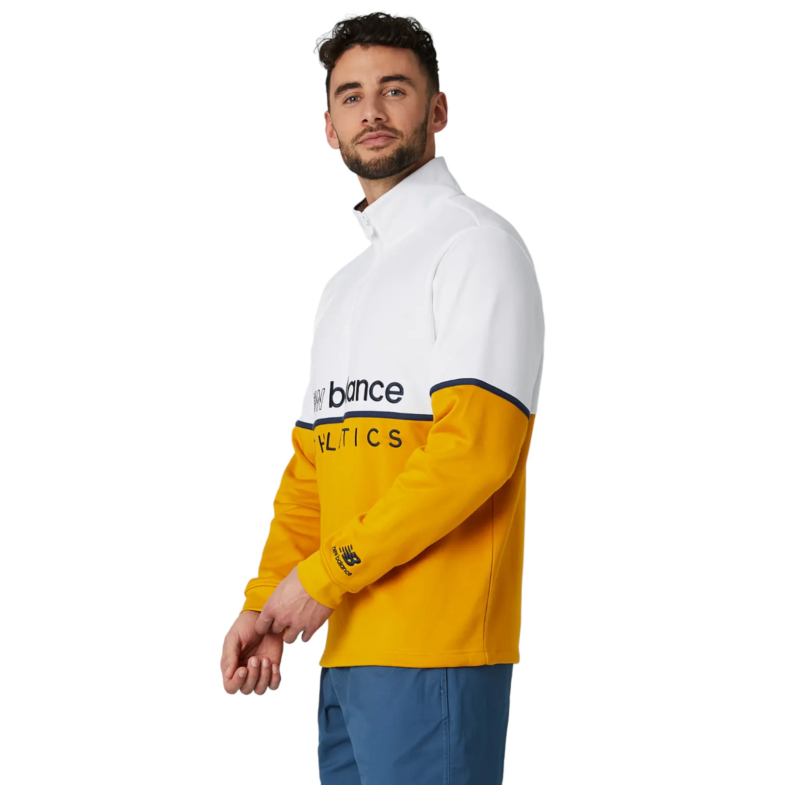 New Balance Sweatshirt Athletics Track 1/4 Zip - Yellow