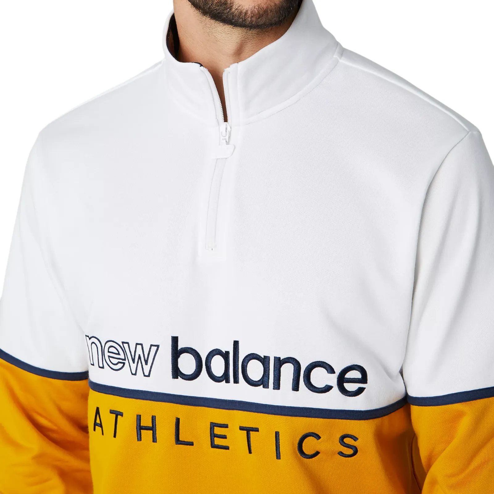 New Balance Sweatshirt Athletics Track 1/4 Zip - Yellow