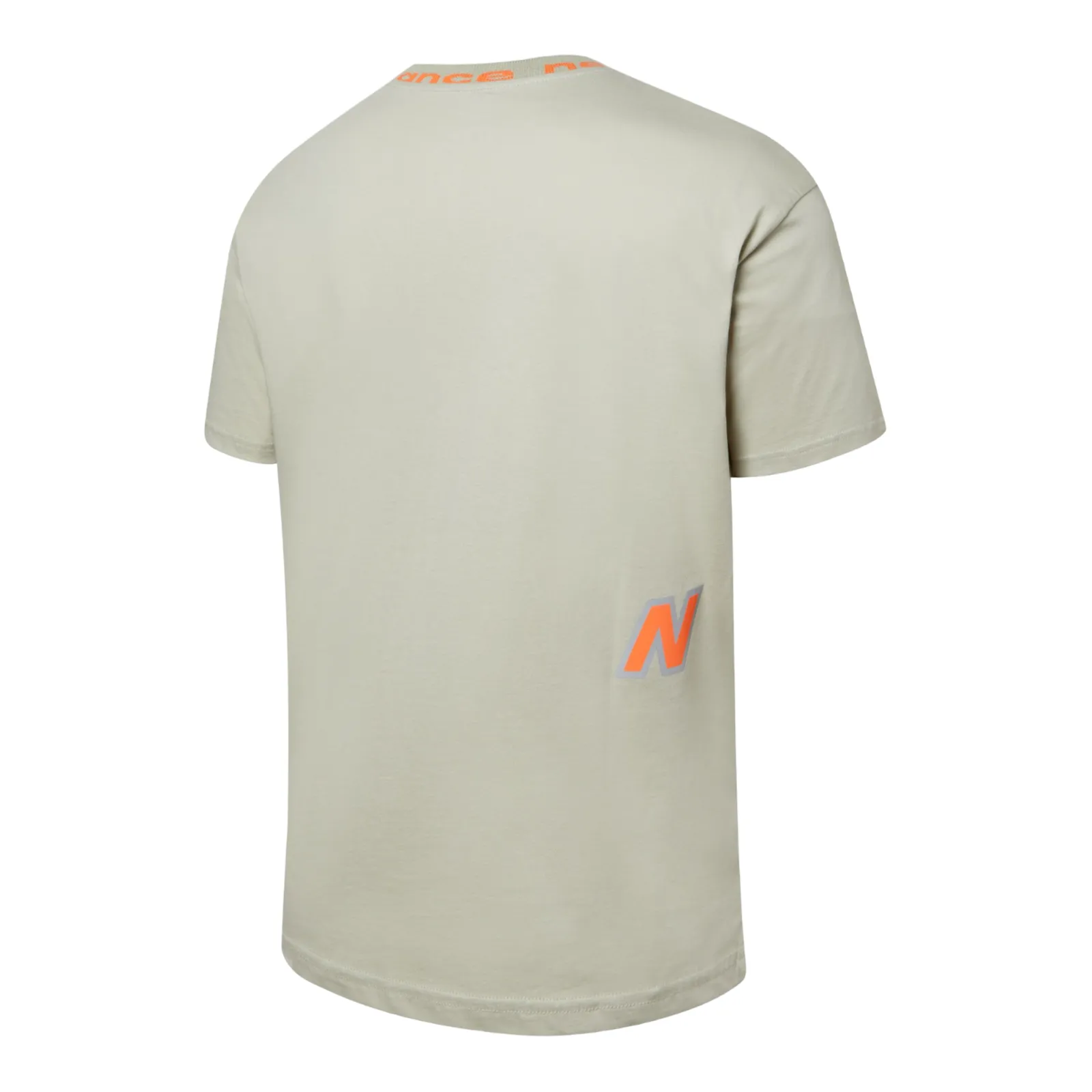 New Balance Tape Logo Neck T Shirt - Beige