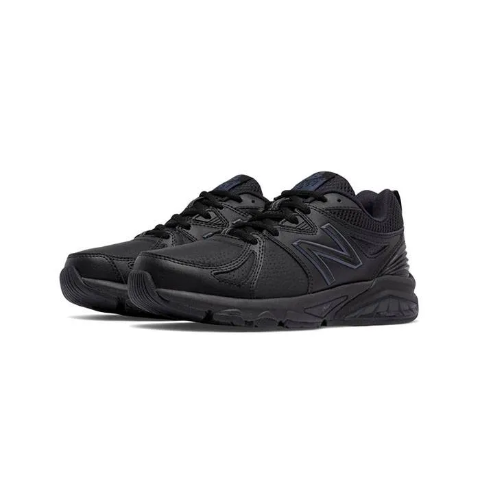 New Balance Womens 857 Training Walking Shoe- Black Leather