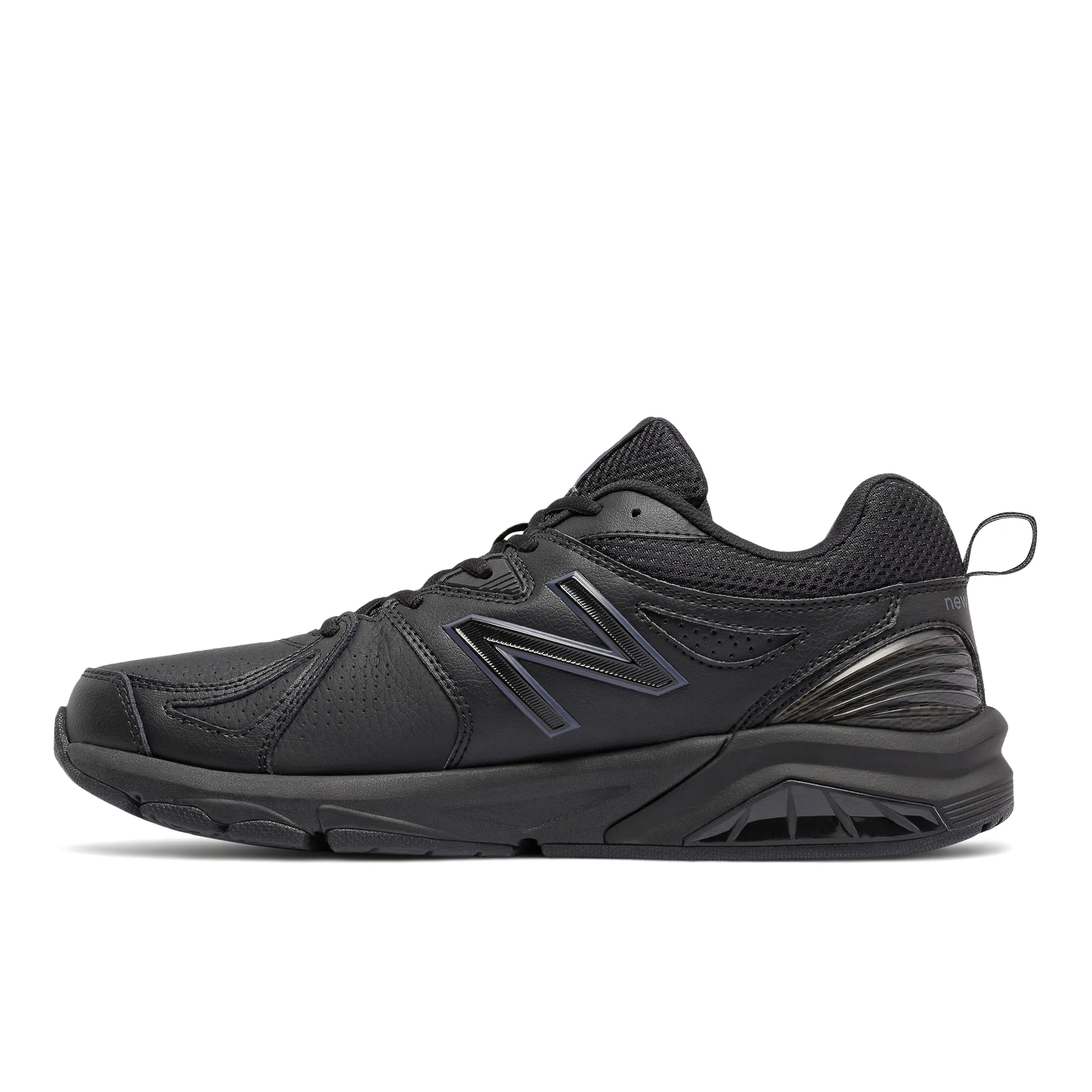 New Balance Womens 857 Training Walking Shoe- Black Leather