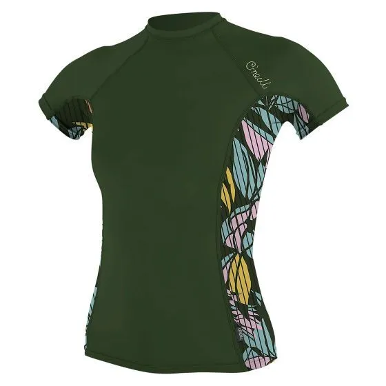 O'Neill Side Print Womens Rash Vest 2021 - Dark Olive