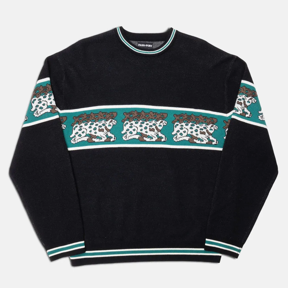 Pass Port Skateboards - Antler Knitted Jumper - Black / Teal