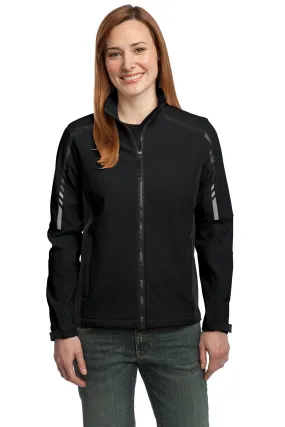 Port Authority Ladies Embark Soft Shell Jacket L307 Black/Deep Grey