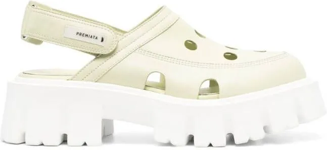 Premiata Lia platform slingback mules Green