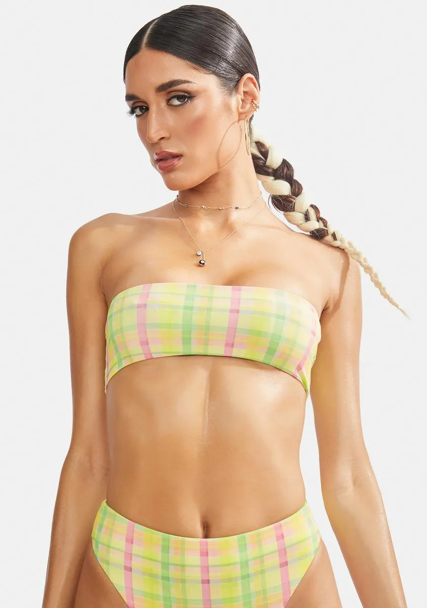 Pretty Plaid Euphoria Bikini Top-