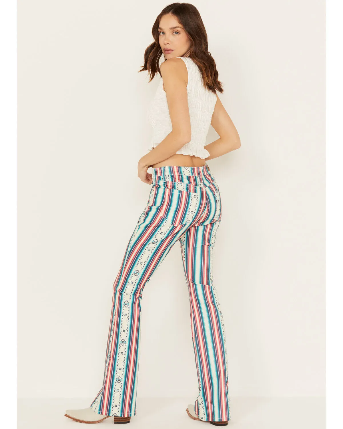 Product Name:  Hooey by Rock & Roll Denim Women's High Rise Striped Flare Jeans