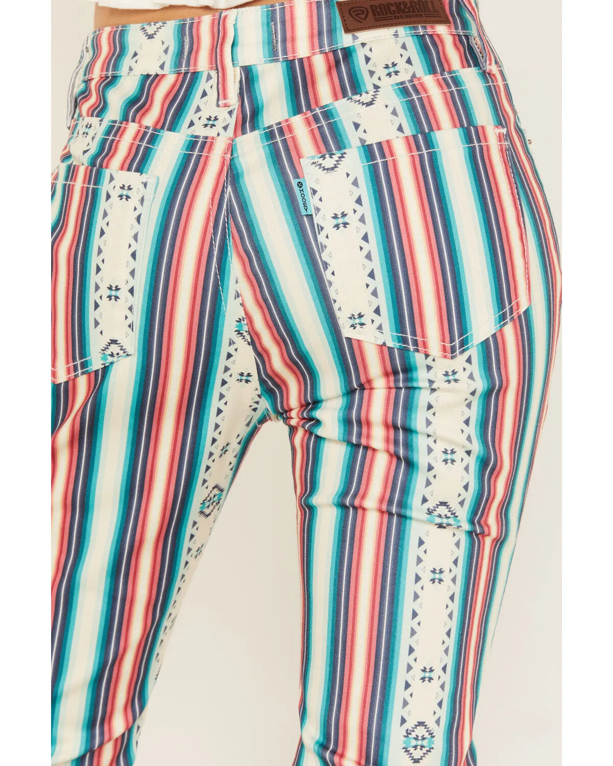 Product Name:  Hooey by Rock & Roll Denim Women's High Rise Striped Flare Jeans