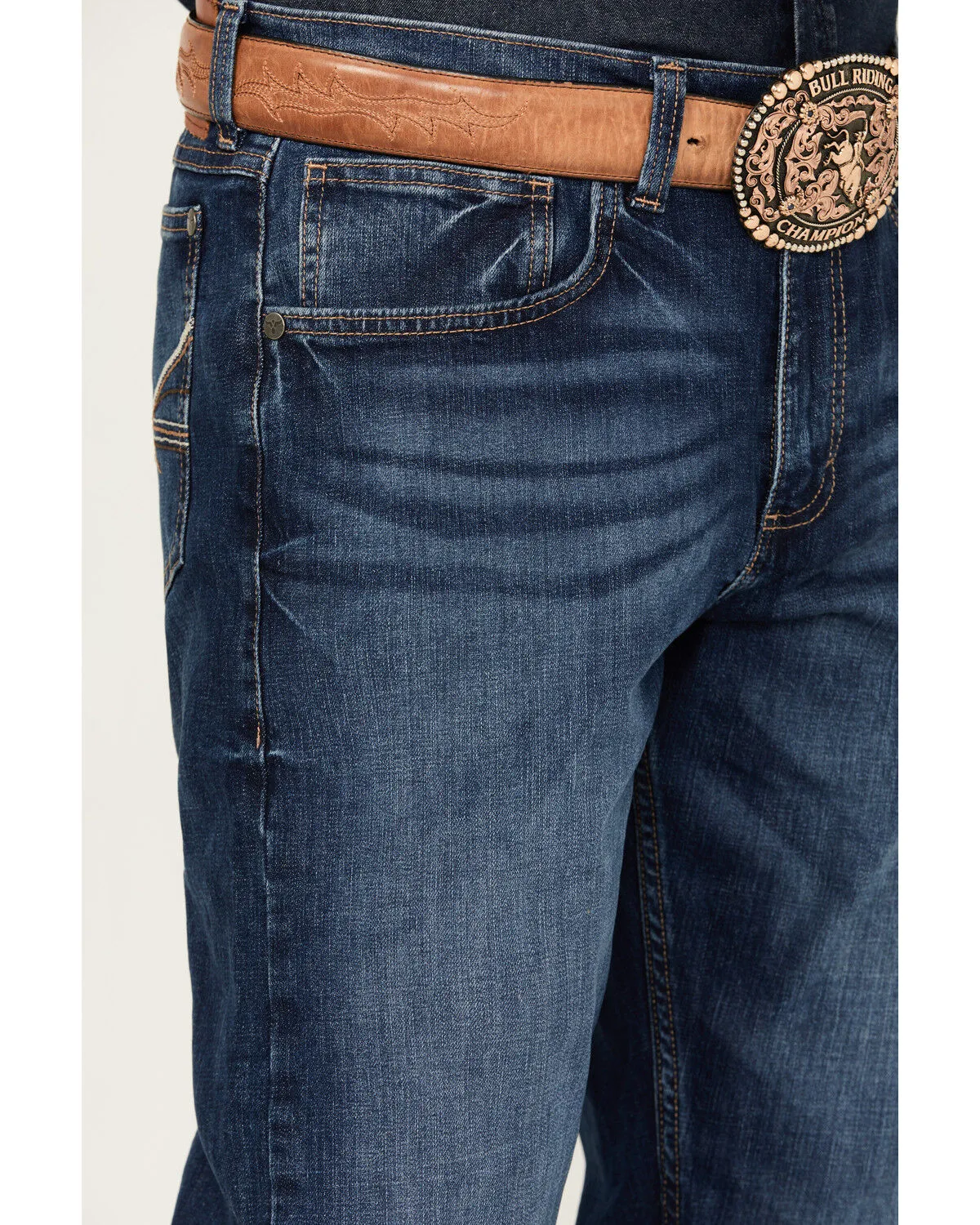 Product Name:  Wrangler Men's 20X Carlson Medium Wash Slim Straight Stretch Denim Jeans - Tall