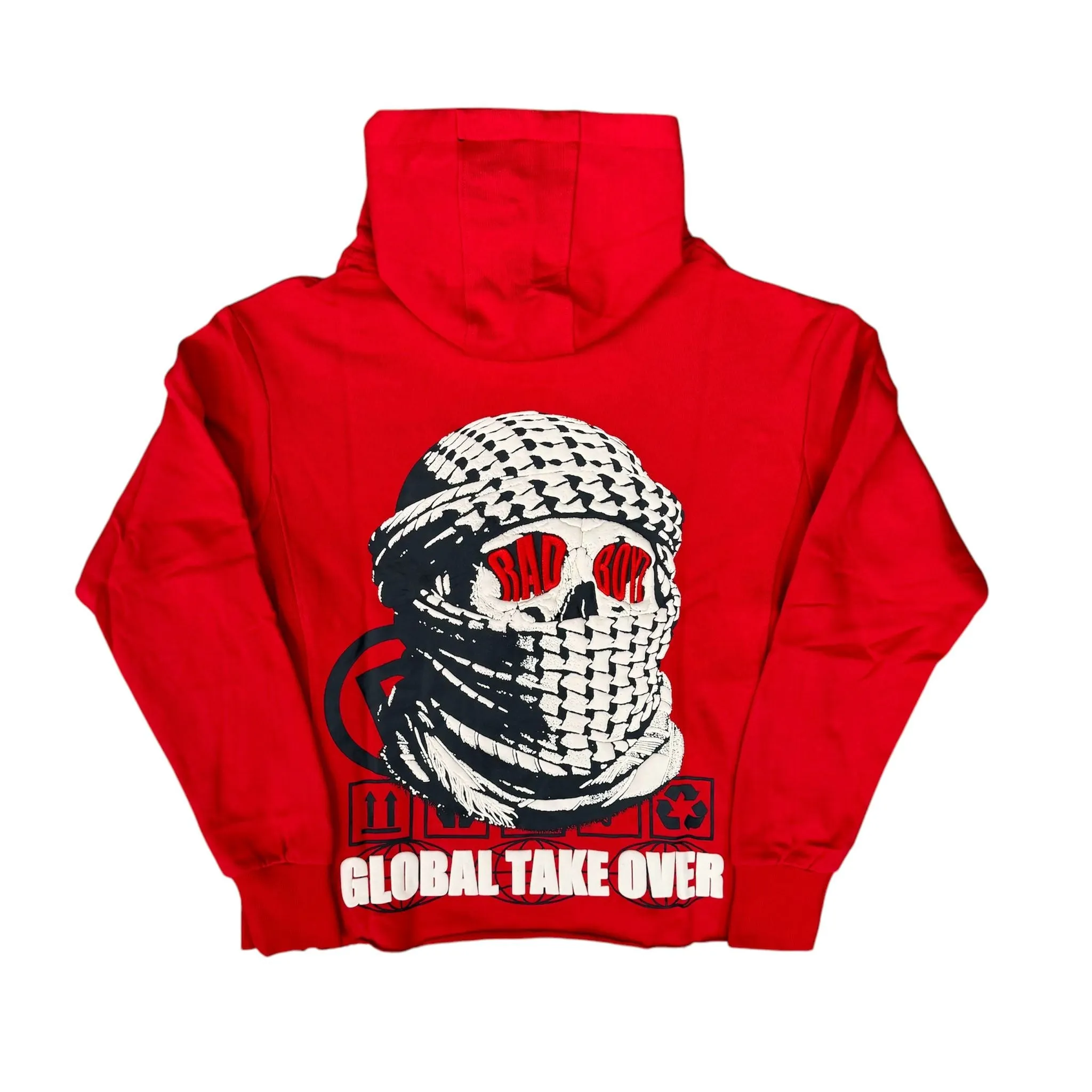 Rad Boyz Global Takeover  Crop Hoodie Red