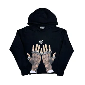 Rad Boyz Rings Crop Hoodie Black