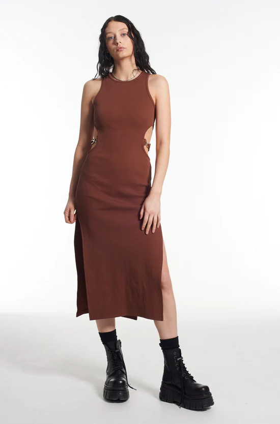 Ragged Priest – Darkside Vest Dress in Brown