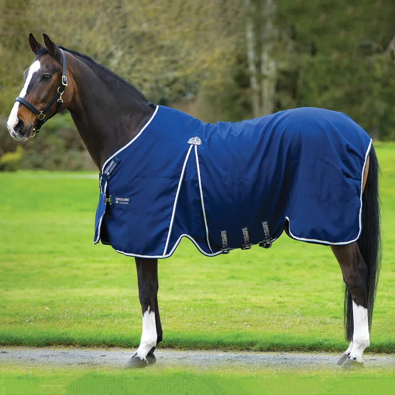 Rambo Optimo Stable Sheet - Navy/Beige/Blue