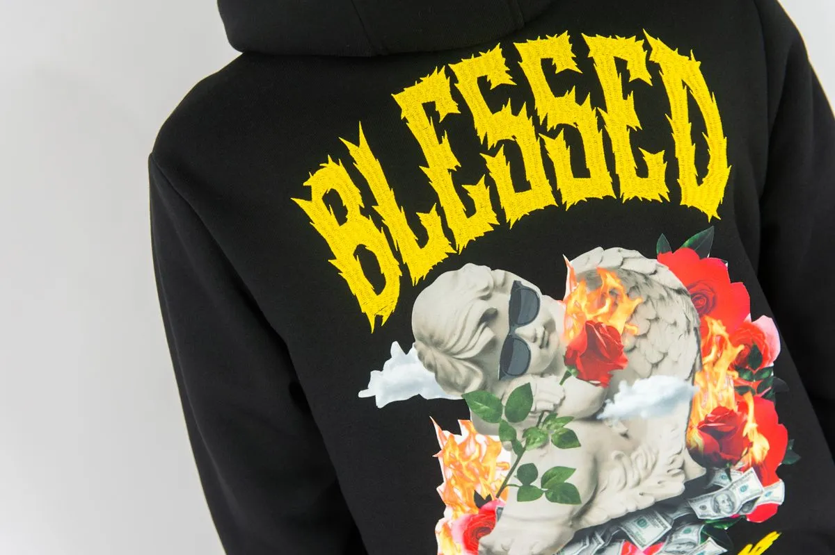 Rebel Minds Blissed Fleece Black Hoodie Big & Tall