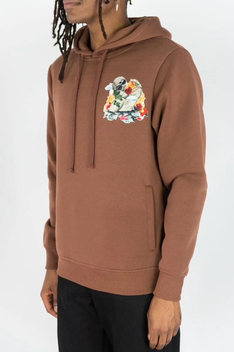 Rebel Minds Blissed Fleece Brown Hoodie Big & Tall