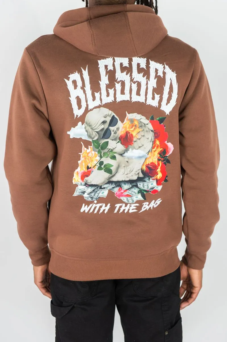 Rebel Minds Blissed Fleece Brown Hoodie Big & Tall