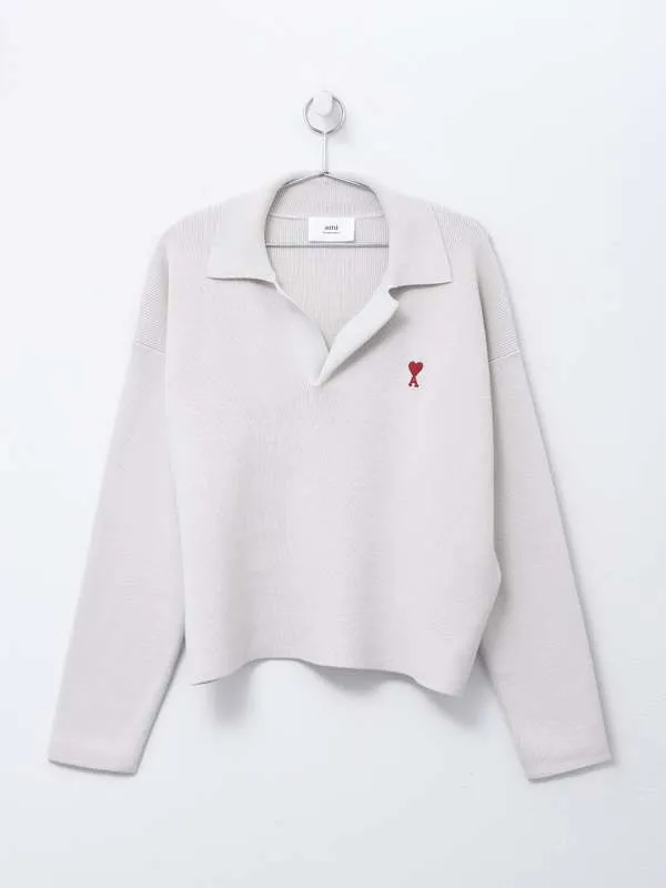 RED ADC POLO - CHALK