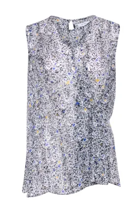 Reiss - Grey & Black Speckled Sleeveless Top Sz 10