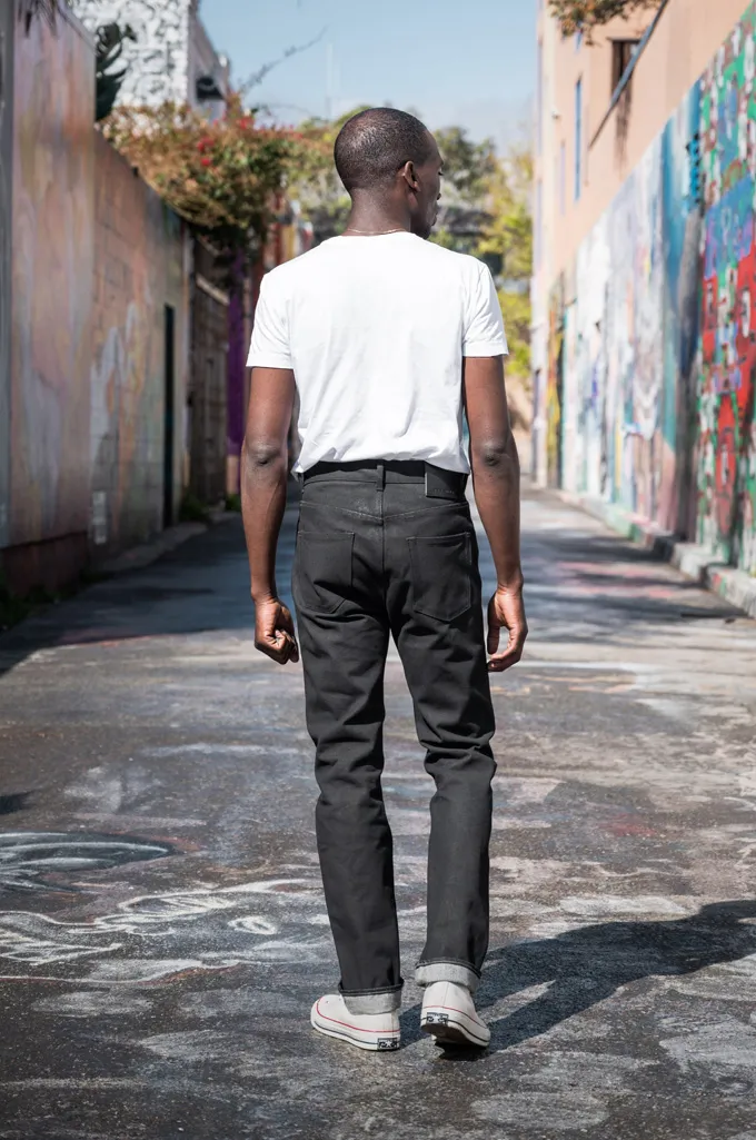 Rick Owens for Self Edge Heavyweight DRKSHDW Detroit Jeans - Made in Japan 16oz Black Waxed