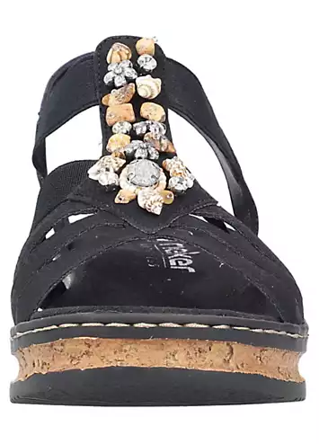 Rieker Embellished Front Strap Platform Sandals | Kaleidoscope