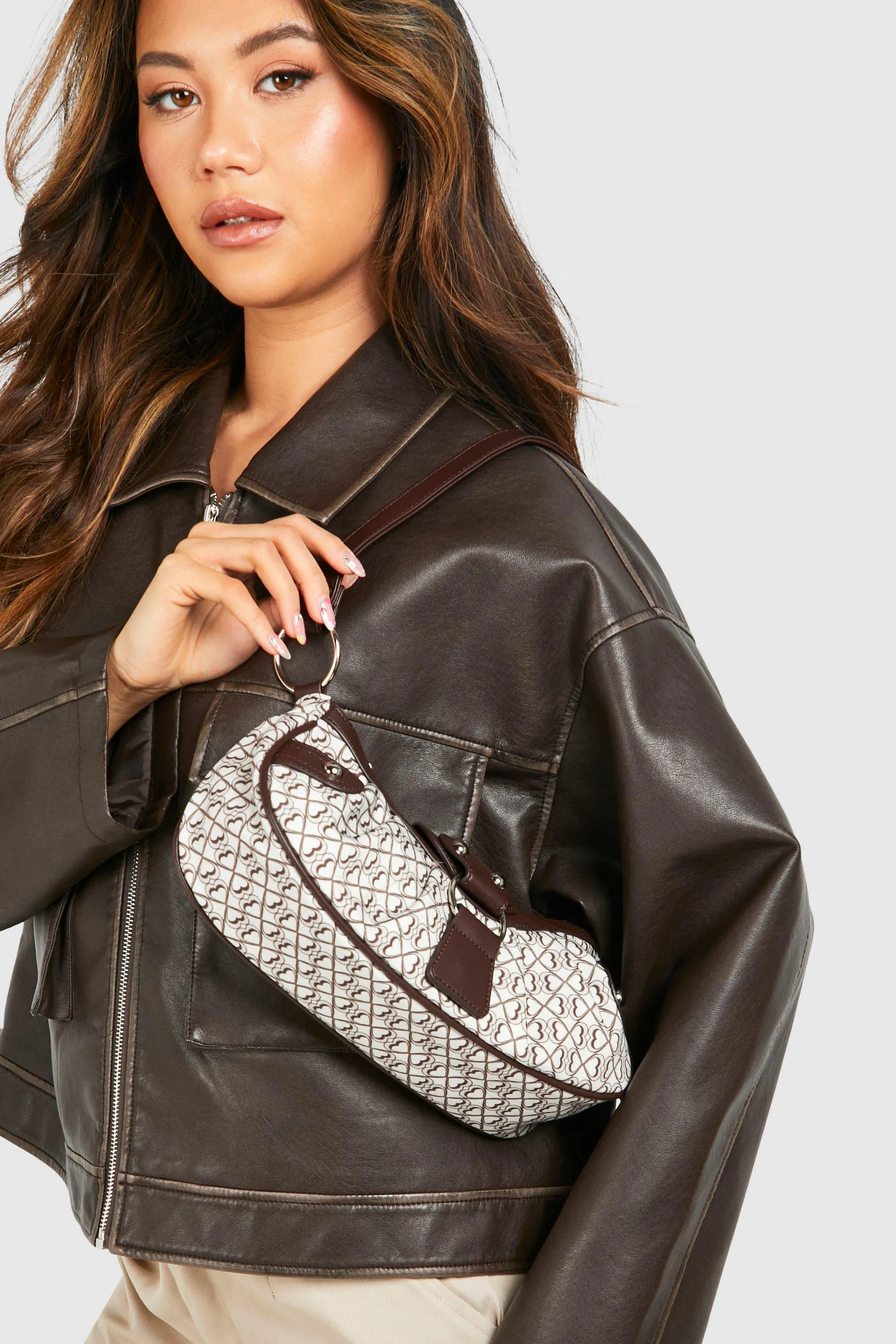 Ring Detailed Monogram Shoulder Bag