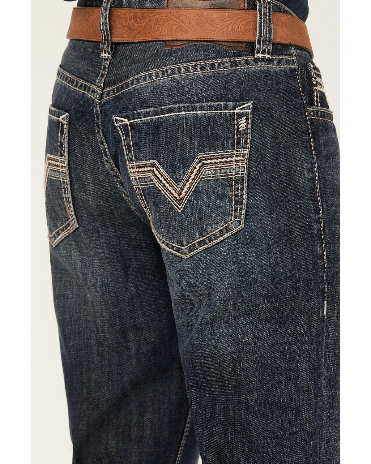 Rock & Roll Denim Men's Double Barrel Dark Vintage Wash Relaxed Straight Rigid Denim Jeans